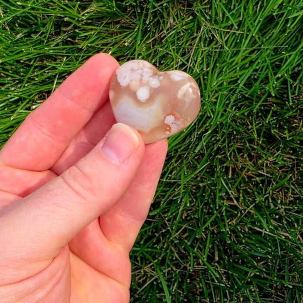 Flower Agate Heart Crystal